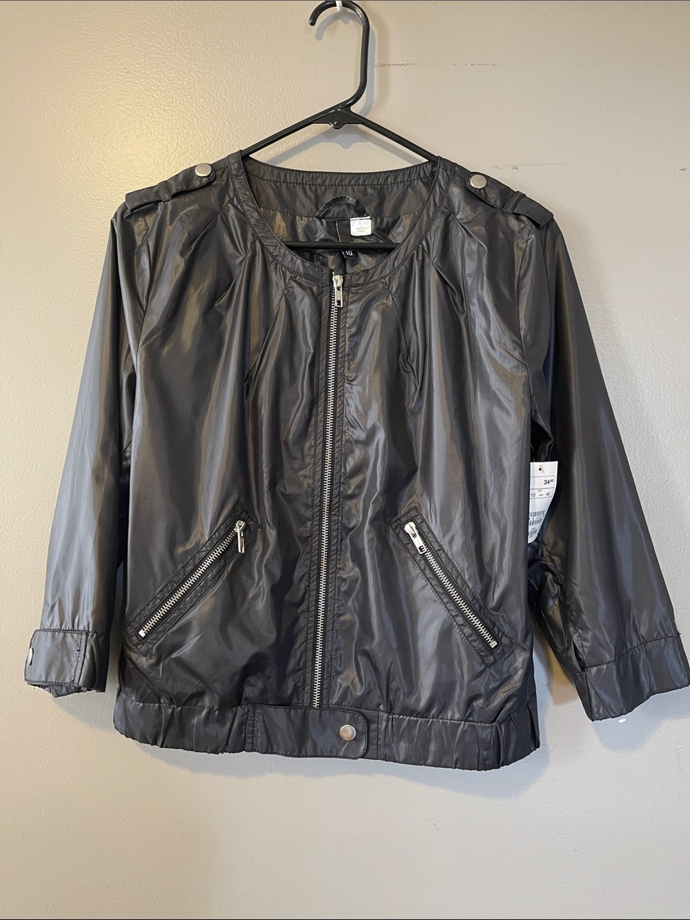 H&M Divided Black Lightweight Zip-Front Motorcycle Women’s Jacket